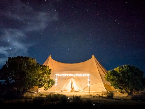 Tent Glowing at Night