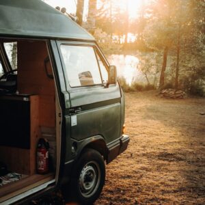 Van Camping at Dusk